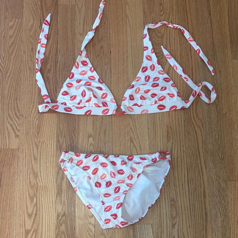 Shoshanna Red and White Bikini
